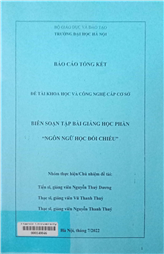 Biên soạn tập bài giảng học phần "Ngôn ngữ học đối chiếu"