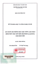 Xây dựng hệ thống học liệu tiếng Anh theo hình thức học kết hợp (blended learning) cho sinh viên