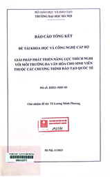 Giải pháp phát triển năng lực thích nghi với môi trường đa văn hóa cho sinh viên thuộc các chương trình đào tạo quốc tế