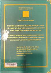 Extensive reading and its impacts on writing development Perspective of students at the English department, Hanoi University =