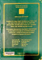 Exploring pre-service teachers’ perceptions of teaching English as an international language a study of English-majored students at Hanoi University =
