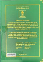 An investigation into the effects of mind mapping in the pre-writing stage on the writing skills of the first and second year English majors at the English department, Hanoi University =