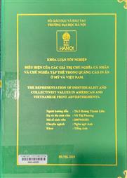 The representation of individualist and collectivist values in American and Vietnamese print advertisements =