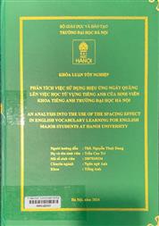 An analysis into the use of the spacing effect in English vocabulary learning for English major students at Hanoi University =