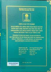 Perspectives of first-year students on the impacts of peer review on improving essay writing a case study at English department, Hanoi University =
