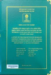 A study on the perception of highlow context communication styles among english major students in the English department at Hanoi University =