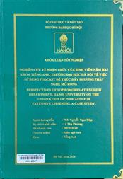 Perspectives of sophomores at English department, Hanoi University on the utilization of podcasts for extensive listening. A case study =