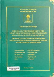 The effects of integrating reading and writing on writing skills from Hanu English major students' perspectives =