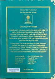 Exploring the perceptions of GTM and CLT among fourth-year teaching-oriented students and their possible implications for the English language classroom A study at the English department, Hanoi University