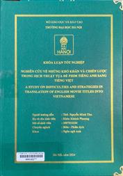 A study on difficulties and strategies in translation of English movie titles into Vietnamese =