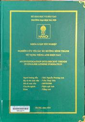 An investigation into recent trends in English lexeme formation =