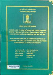 A study into the use of mnemonic devices in learning vocabulary among English-majored sophomores at Hanoi University =