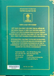 Integrating chatbot with multichannel marketing to expand brand exposure and enhance customer experience in the e-commerce and retail industry in Vietnam, based on chatfuel