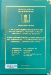 Integration und vermittlung der landeskunde und interkulturellen kommunikation im Daf-unterricht an der Universität Hanoi =