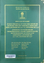 Anwendung von filmen bei der themenbezogenen vokabelvermittlung für Deutschlernende auf niveau A1 in lehrwerken ,,Netzwerk neu A1.1“ und ,,Netzwerk neu A1.2“ =