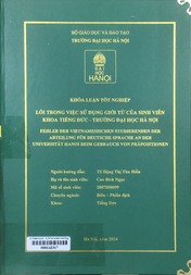 Fehler der Vietnamesischen studierenden der abteilung für Deutsche sprache an der Universität Hanoi beim gebrauch von präpositionen =