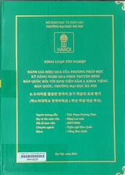 K-드라마를 활용한 한국어 듣기 학습의 효과 평가 (하노이대학교 한국어학과 3 학년 학생 대상 주요) =