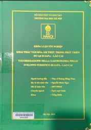 Valorizzazione della gastronomia nello sviluppo turistico di Sapa - Laocai=