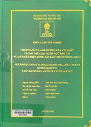 Funzioni e impatti della deissi nel linguaggio giornalistico caso di studio Articoli diplomatici =