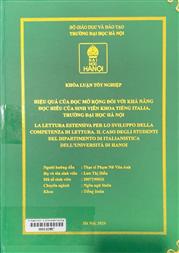 La lettura estensiva per lo sviluppo della competenza di lettura. Il caso degli studenti del dipartimento di Italianistica dell'università di HaNoi =