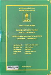 Traduzione intralinguistica nei testi economico-commerciali =