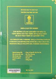 Gli impatti del turismo sulla cultura e sulle comunità di minoranze etniche a Mai Chau una proposta dello sviluppo del turismo sostenibile =