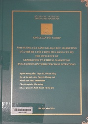 Generation Z’s ethical marketing evaluations on their purchase intentions =