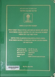 Detecting earnings manipulation using M-scored model evidence from listed firms in Vietnam =