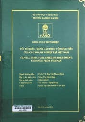 Capital structure speed of adjustment evidence from Vietnam =