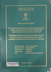 Gendered difference in the intention to use digital climate advisory services among farmers in the Mekong river delta, Vietnam =