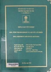 ESG, Liquidity and stock returns =