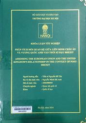 Assessing the European union and The United Kingdom's relationship in the context of post Brexit =