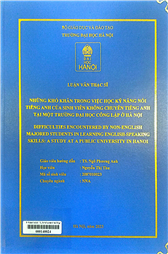 Difficulties encountered by Non - English majored students in learning English - speaking skills A study at a public university in Hanoi =