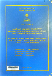 An investigation into teachers' and students' perceptions of extensive reading in English classes at Tay Bac university =