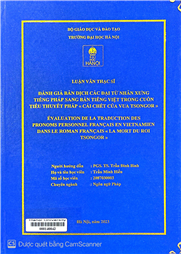 Évaluation de la traduction des pronoms personnel français en vietnamien dans le roman français « la mort du roi Tsongor =