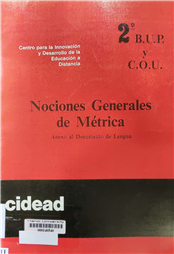Nociones Generales de Métrica Anexo al documento de lengua