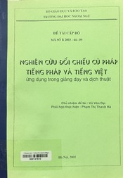 Nghiên cứu đối chiếu cú pháp tiếng Pháp và tiếng Việt
