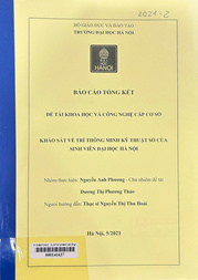 Khảo sát về trí thông minh kỹ thuật số của sinh viên Đại học Hà Nội