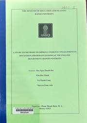 A study on methods to improve students' engagement in discussion and debate lessons at the English department, Hanoi University =