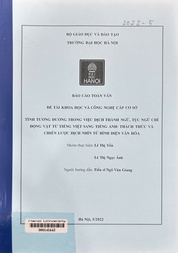 Equivalence in translation of animal-related idioms and proverbs from Vietnamese into English challenges and strategies viewed from cultural perspectives =