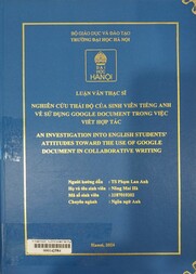 An investigation into English students' attitudes toward the use of Google Document in collaborative writing =