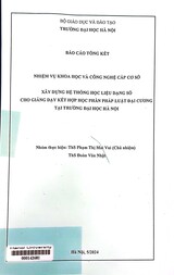 Xây dựng hệ thống học liệu dạng số cho giảng dạy kết hợp học phần Pháp luật đại cương tại Trường Đại học Hà Nội