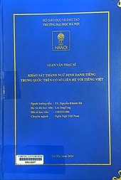 Khảo sát thành ngữ định danh tiếng Trung Quốc trên cơ sở liên hệ với tiếng Việt