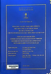 Exploitation des dicté es comme support pé dagogique pour corriger les erreurs phoné tiques des apprenants Vietnamiens dé butants en Français =