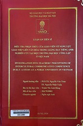 Investigation into teachers’ perceptions of intercultural communicative competence in ELT A study at a public university in Vietnam =