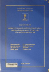 Nghiên cứu giải pháp chính sách quốc tế hóa trong giáo dục đại học từ thực tiễn của trường Đại học Hà Nội