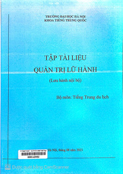 Tập tài liệu Quản trị lữ hành Lưu hành nội bộ.