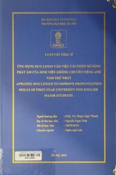 Applying Duo Linguo to improve pronunciation skills of first-year university Non-English major students =