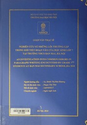 An investigation into common errors in paragraph writing encountered by grade 7th students at Ban Mai secondary school, Ha Noi =