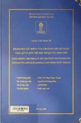 Exploring the impact of Chatgpt on students' initiating and sustaining conversation skills =
